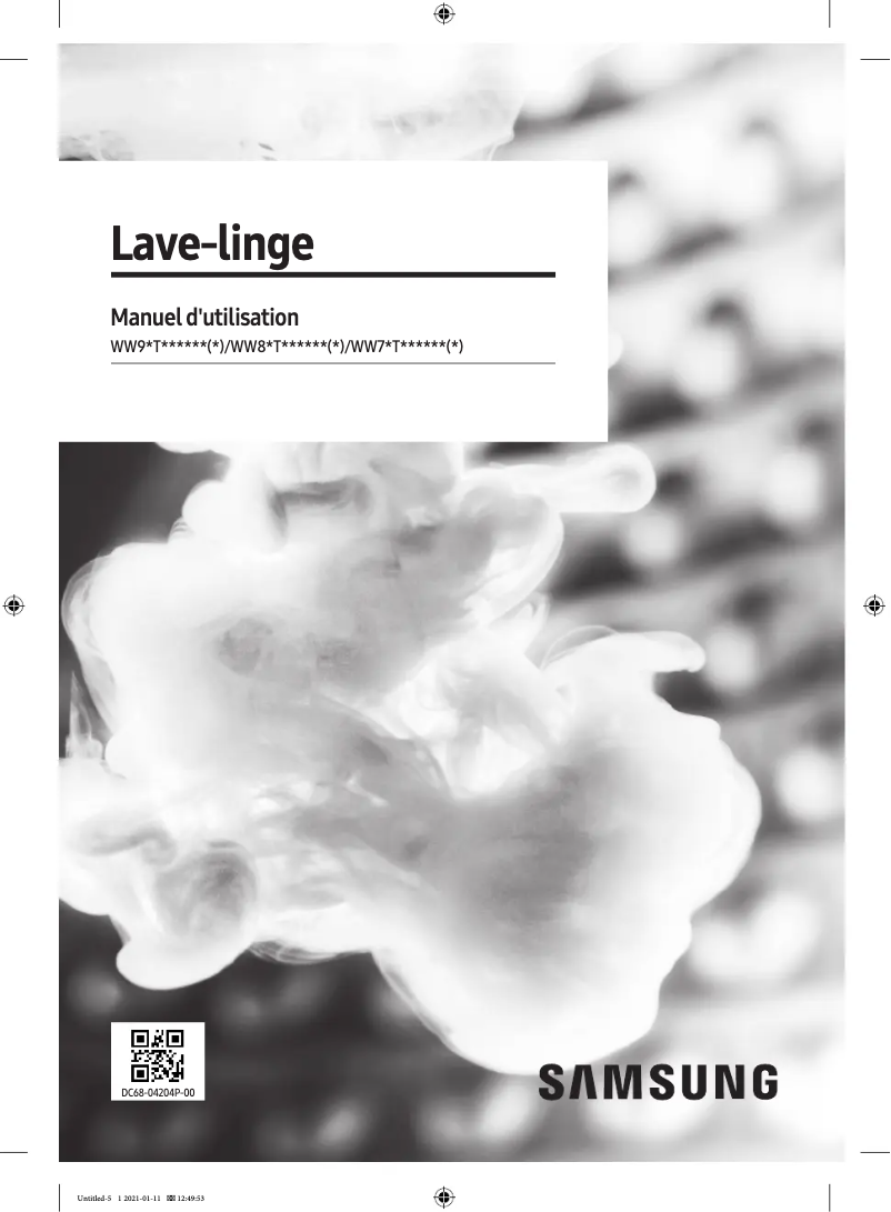 First page image of the manual for WW70T554DAN1