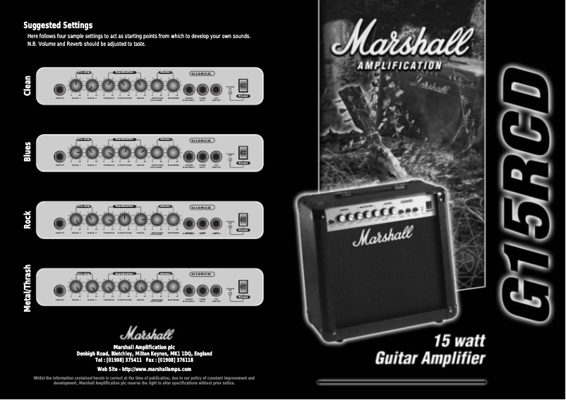 Page 1 de la notice Manuel utilisateur Marshall MG15RCD