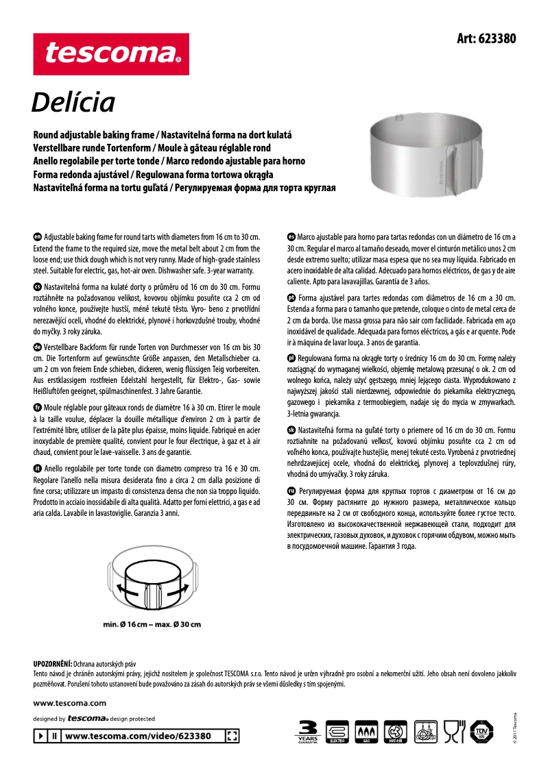 Page 1 de la notice Manuel utilisateur Tescoma 623380