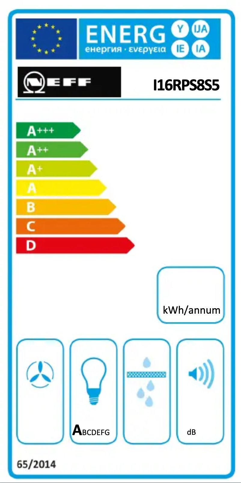 Page 1 of the manual Energy Label Neff I16RPS8S5