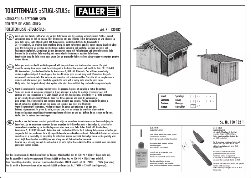 First page image of the manual for 130182