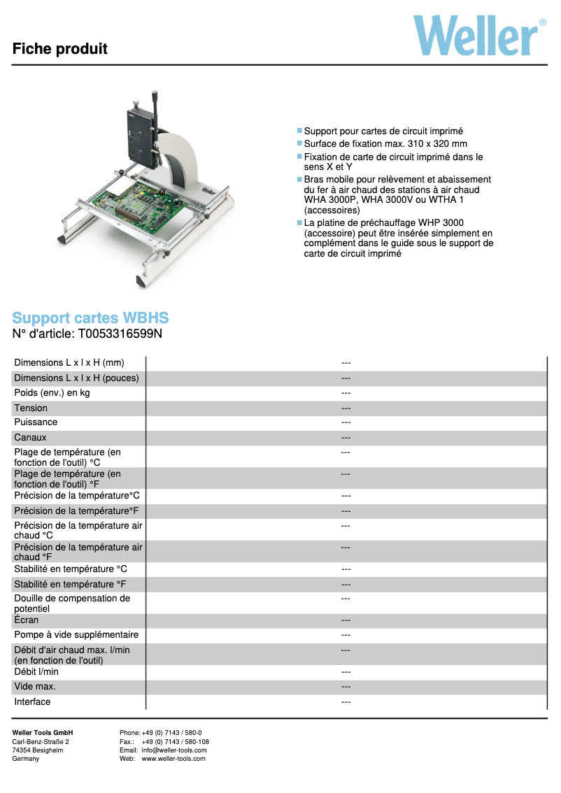 First page image of the manual for WBH S