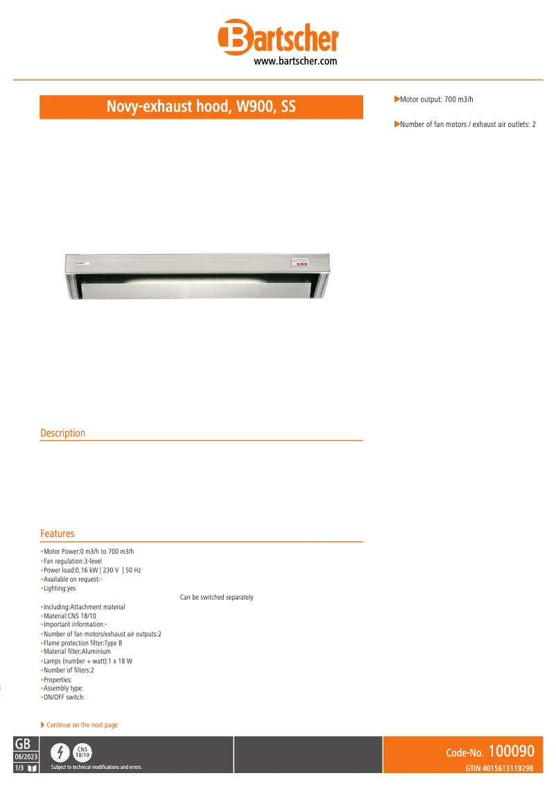 First page image of the manual for 100090