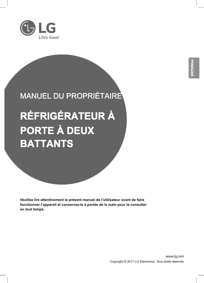 First page image of the manual for LFXC24726S