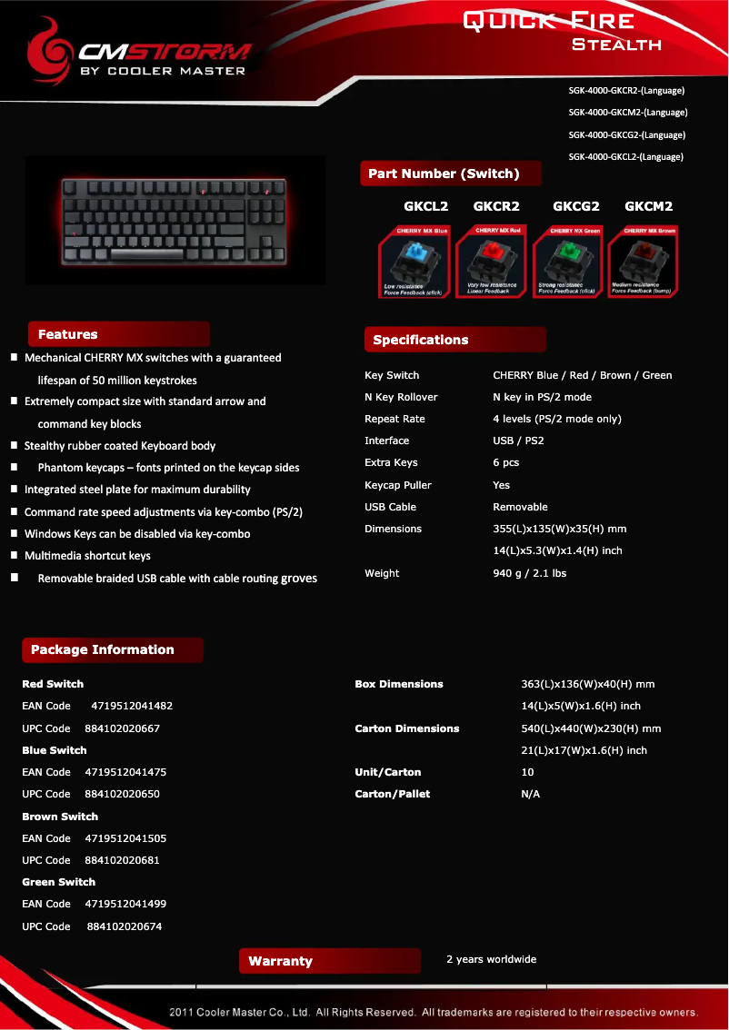 First page image of the manual for QuickFire Stealth