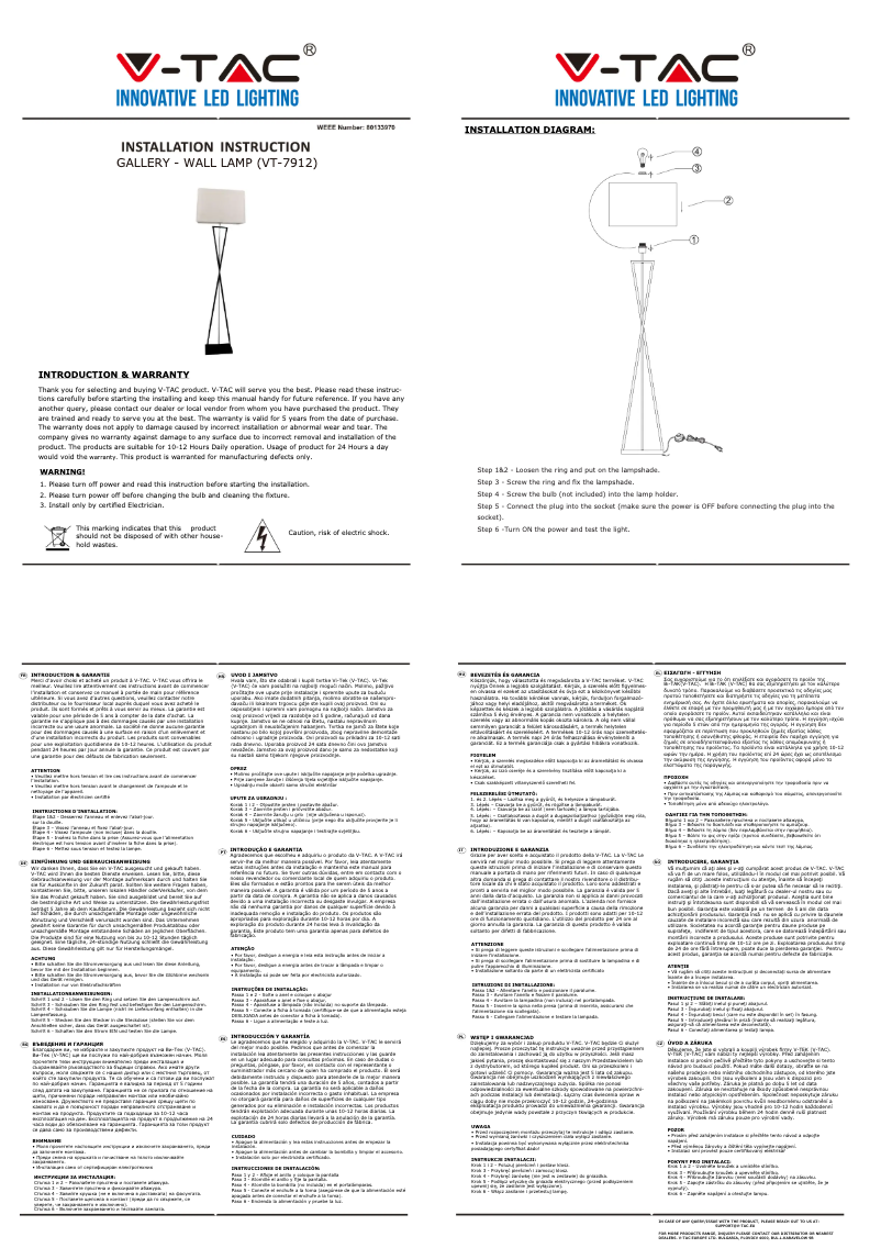 Page 1 of the manual User Manual V-TAC VT-7912