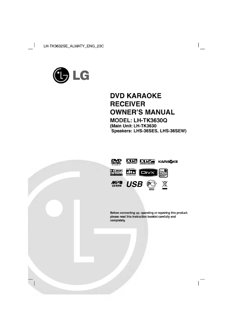 First page image of the manual for LH-TK3630Q
