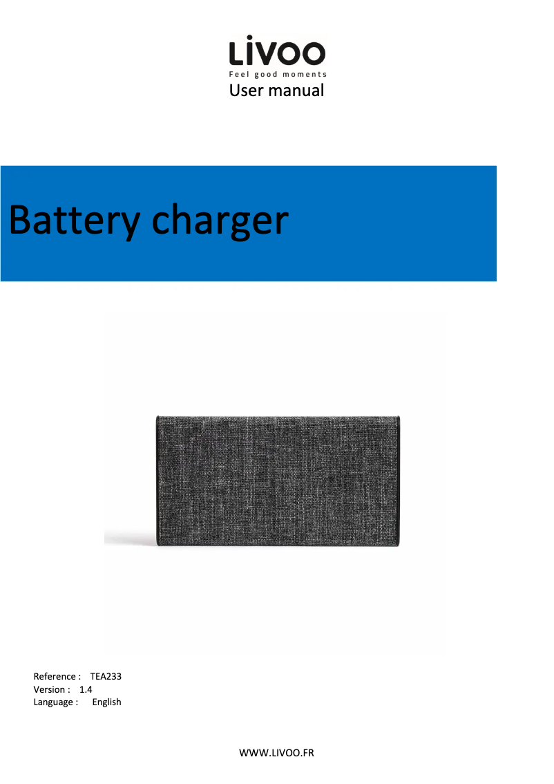 First page image of the manual for TEA233