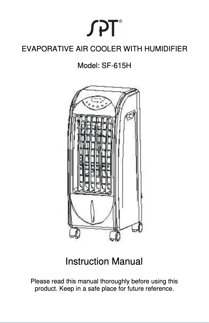 First page image of the manual for SF-615H