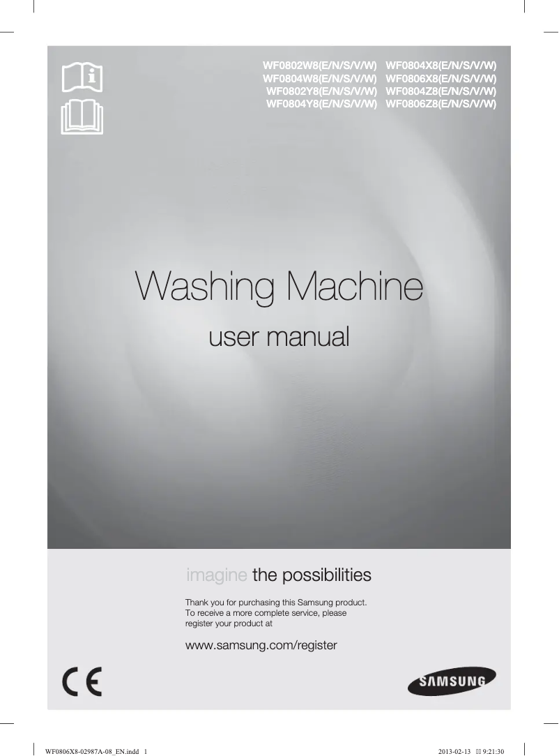 First page image of the manual for WF0806X8E