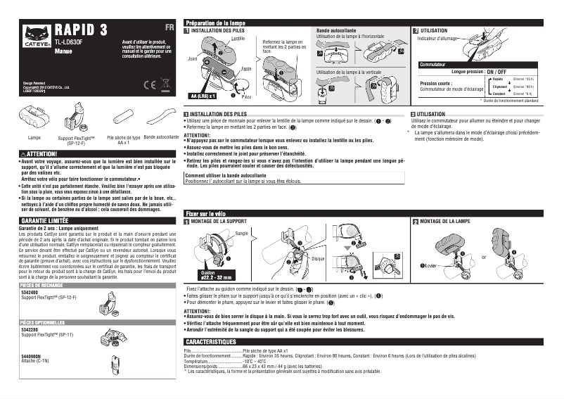 First page image of the manual for Rapid 3