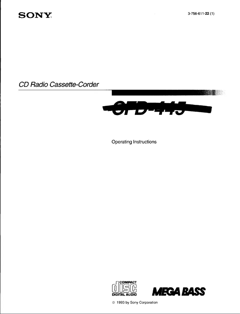 First page image of the manual for CFD-445
