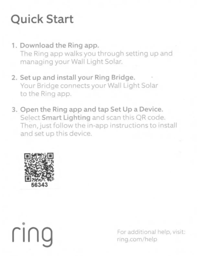 Page 1 of the manual User Manual Ring Smart Lighting Solar Wall Light