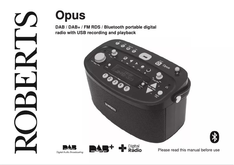 Page 1 of the manual User Manual Roberts Opus