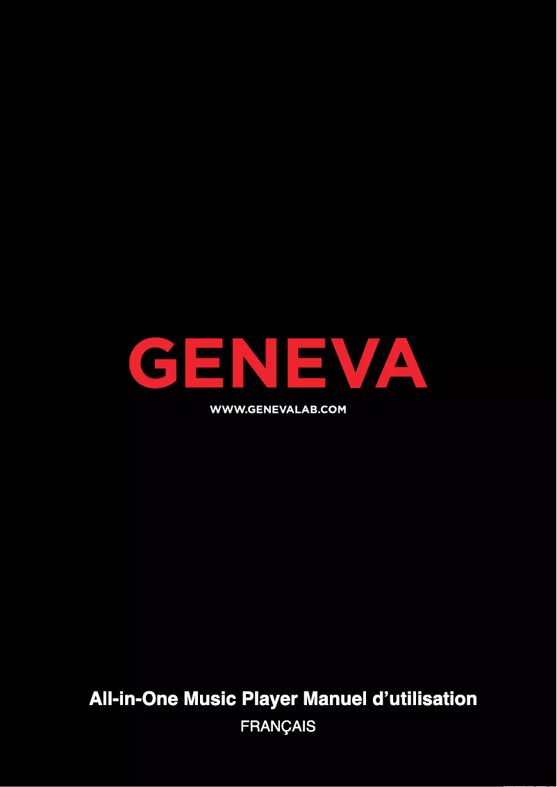 Page 1 of the manual User Manual Geneva DeCon