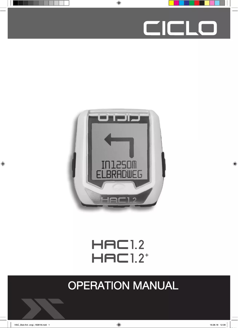 Page 1 of the manual User Manual Ciclo Master CM 4.41A