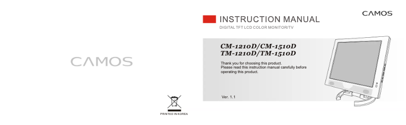 Page 1 of the manual User Manual Camos CM-1210D