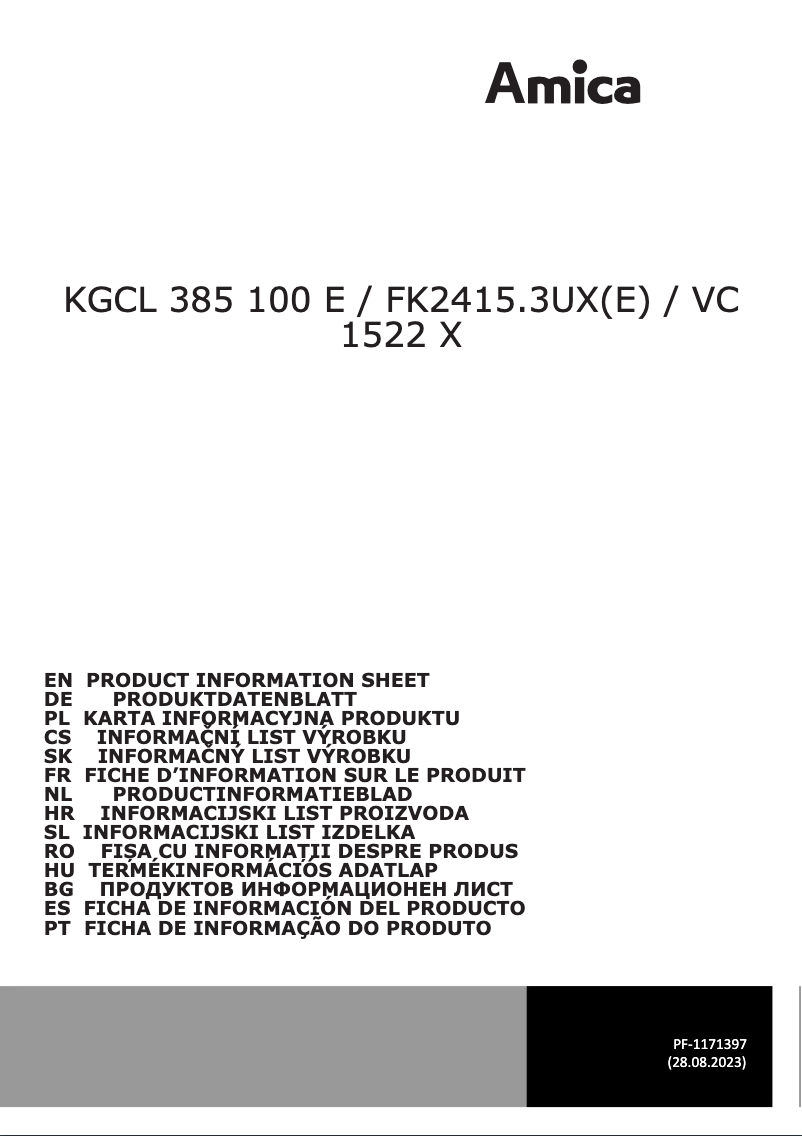 First page image of the manual for FK2415.3U