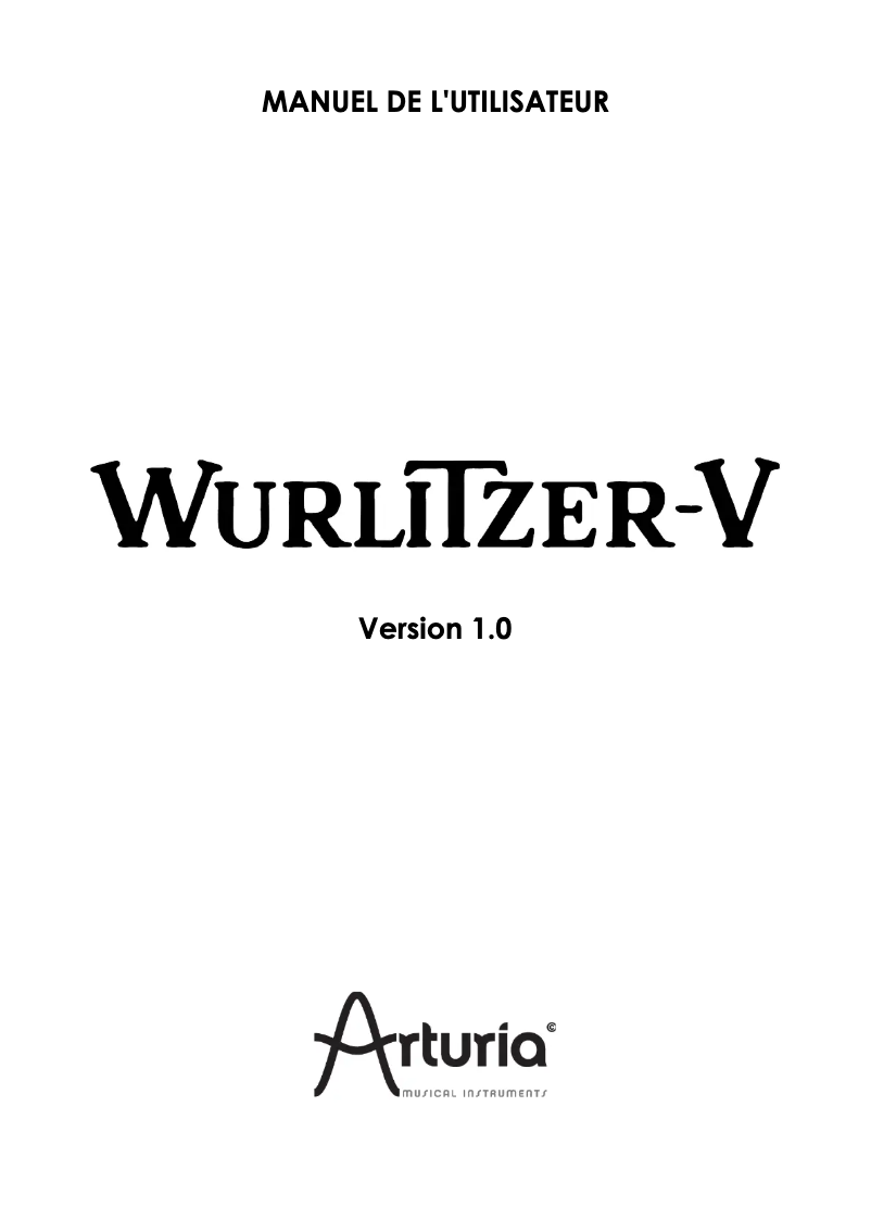 First page image of the manual for Wurli V