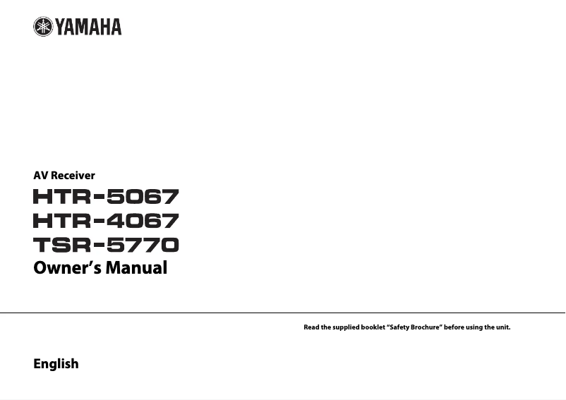 Page 1 of the manual User Manual Yamaha HTR-5067