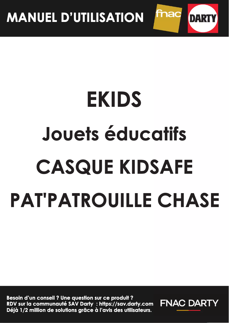 Page 1 de la notice Manuel utilisateur eKids Kidsafe