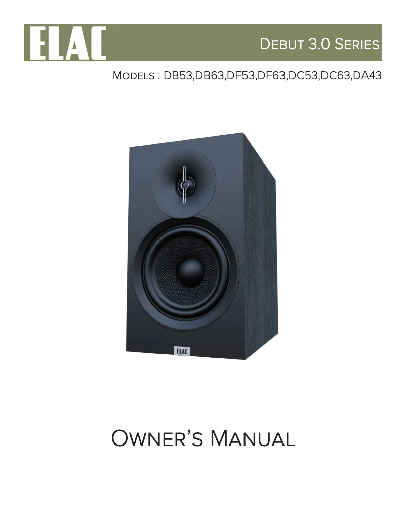 Page 1 de la notice Manuel utilisateur ELAC Debut 3.0 DB63