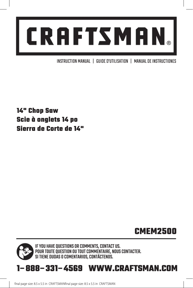 Page 1 of the manual User Manual Craftsman CMEM2500