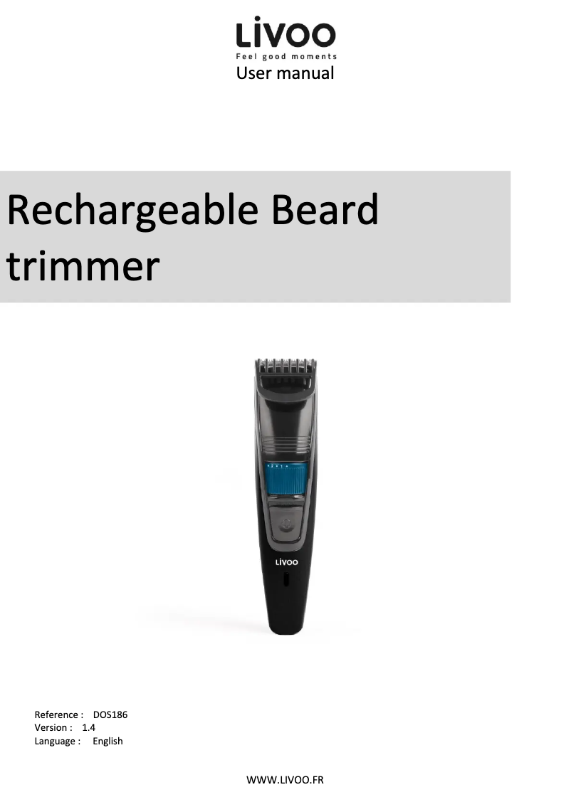 Page 1 of the manual User Manual Livoo DOS186