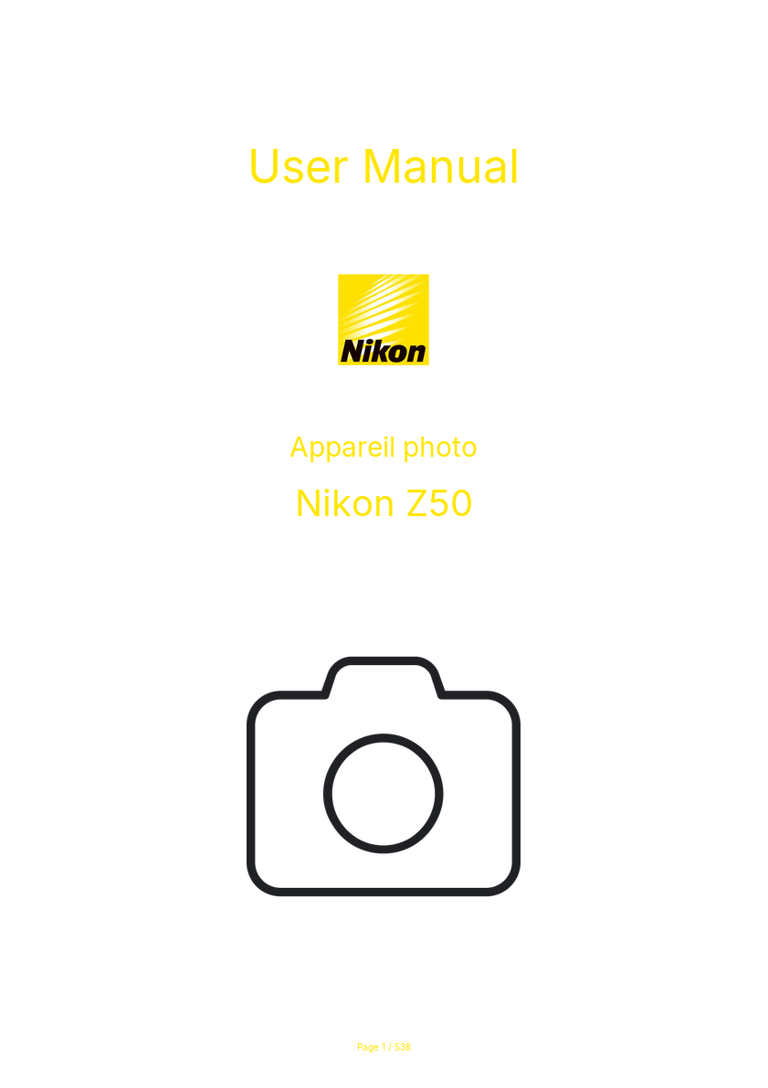 Page 1 of the manual User Manual Nikon Z50
