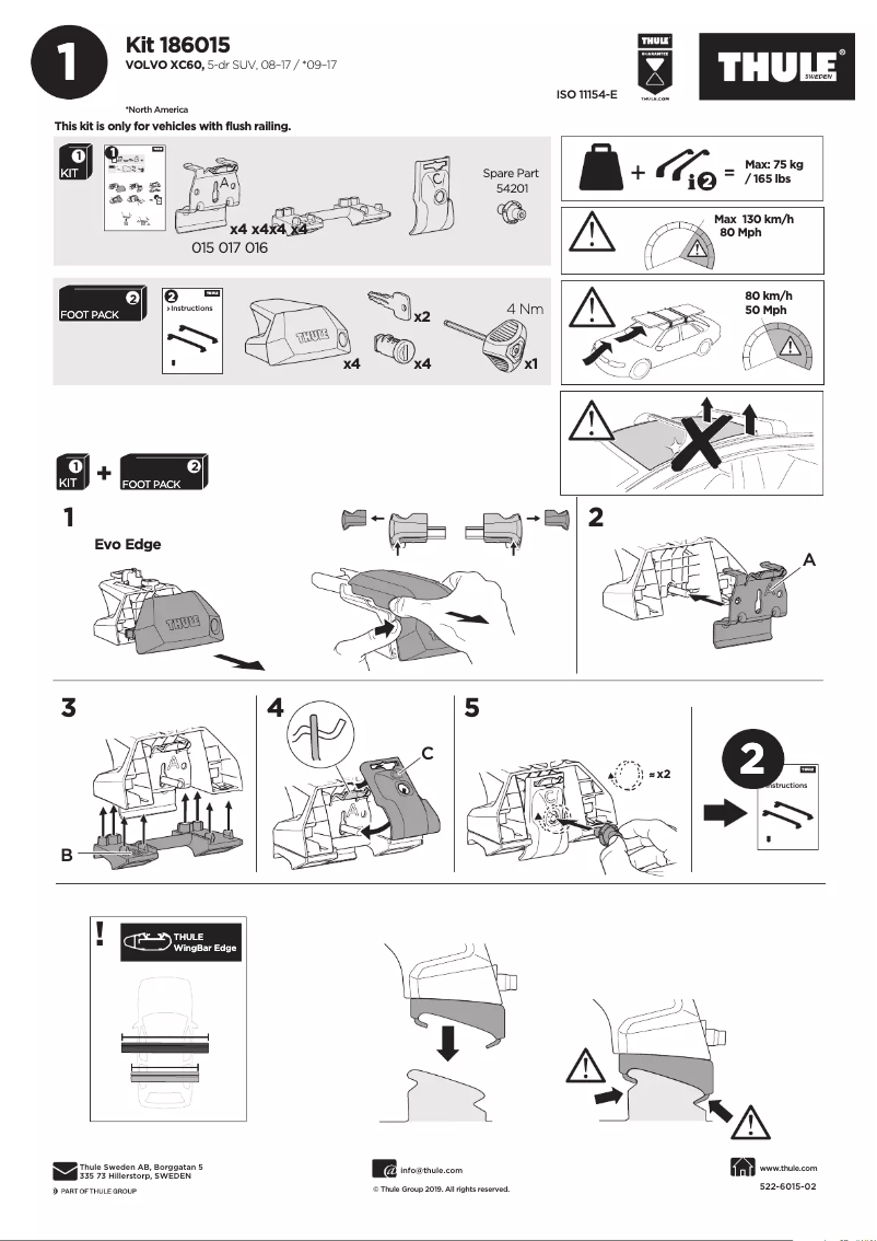 Page 1 of the manual User Manual Thule Kit 186015