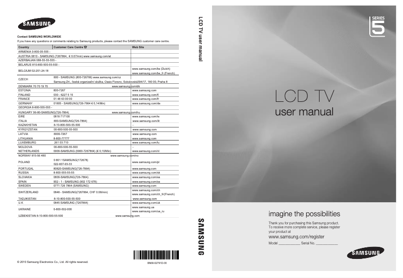Page 1 of the manual User Manual Samsung LE37C579