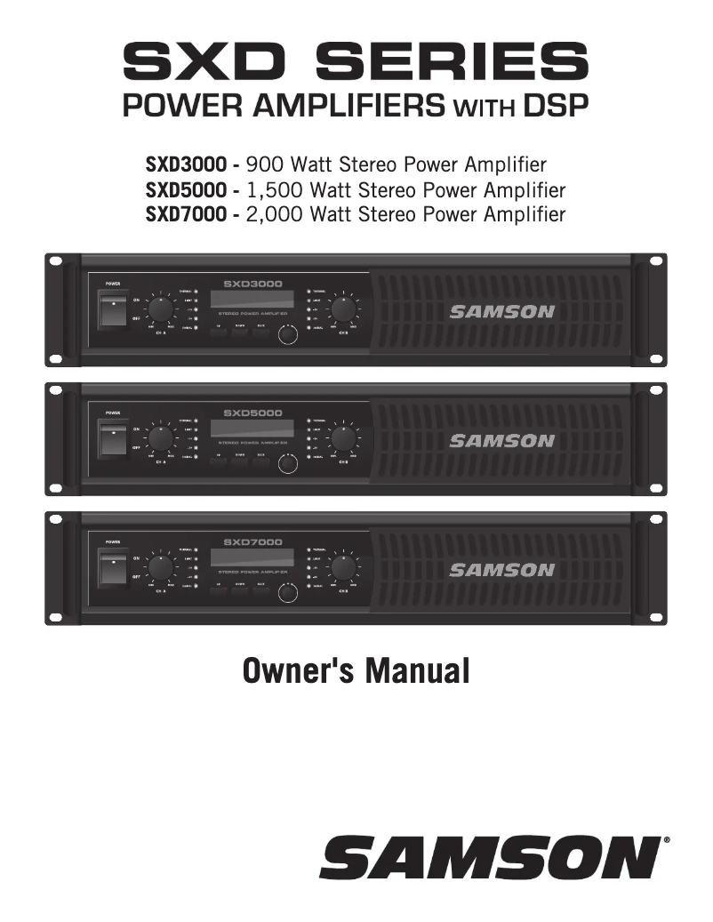 First page image of the manual for SXD7000