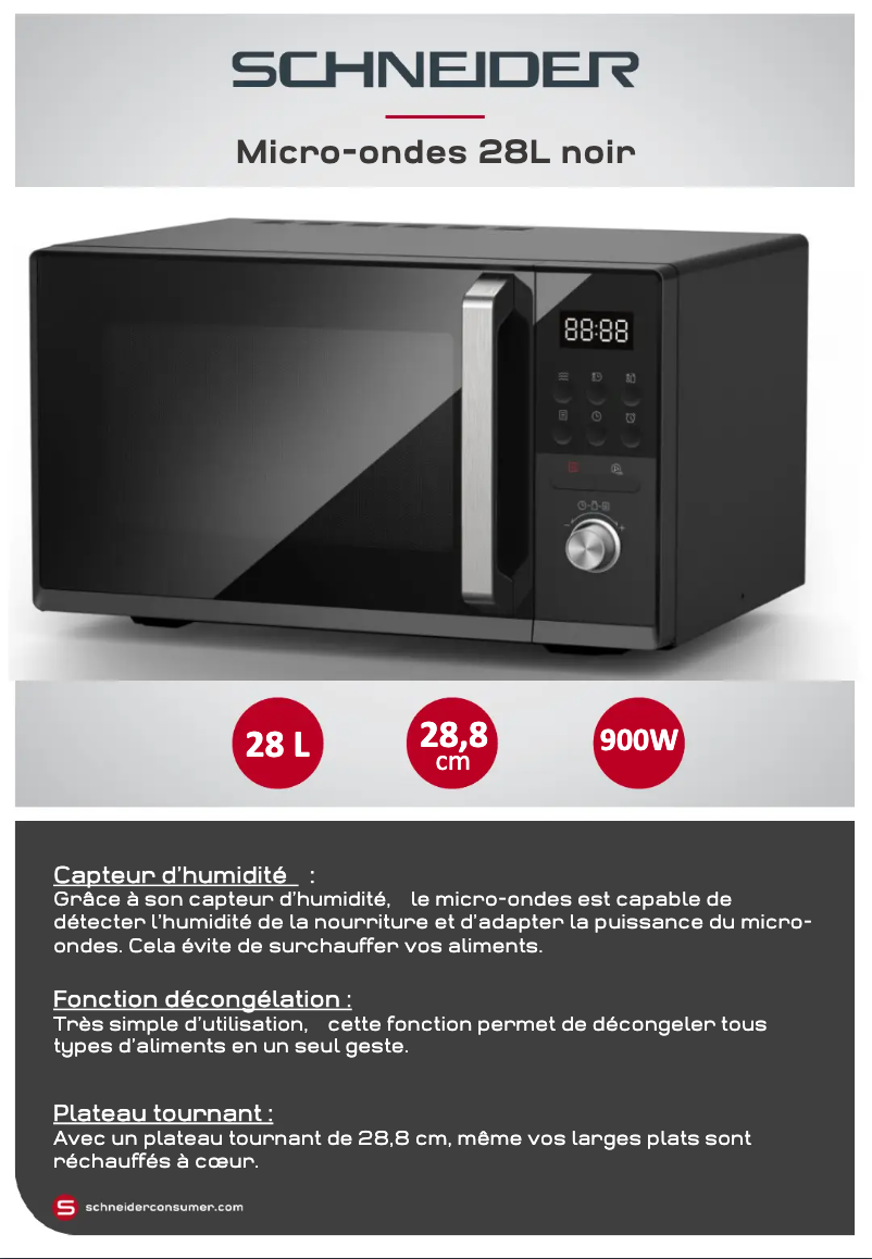 Page 1 of the manual Technical Sheet Schneider SCMW2028SDB