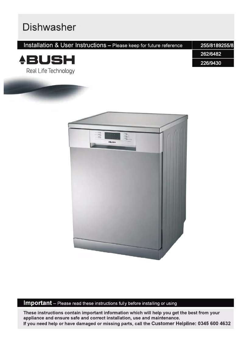 Page 1 of the manual User Manual Bush DWFS126B