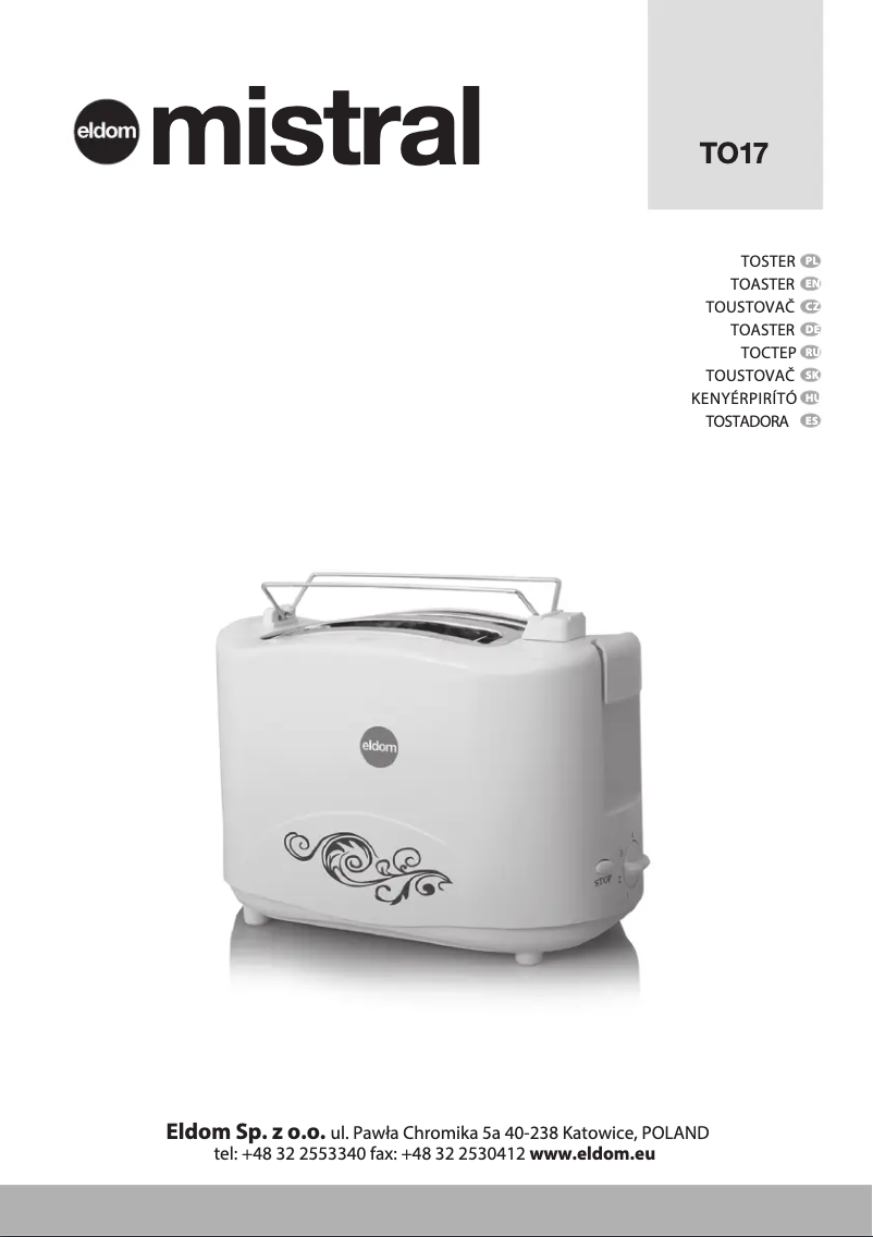 First page image of the manual for Mistral TO17