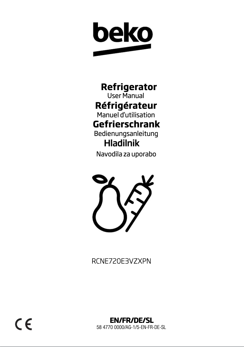 Page 1 of the manual User Manual Beko RCNE720E3VZXPN