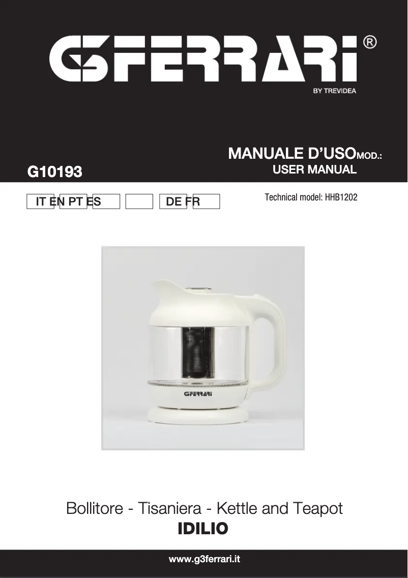 Page 1 de la notice Manuel utilisateur G3 Ferrari Idilio G10187