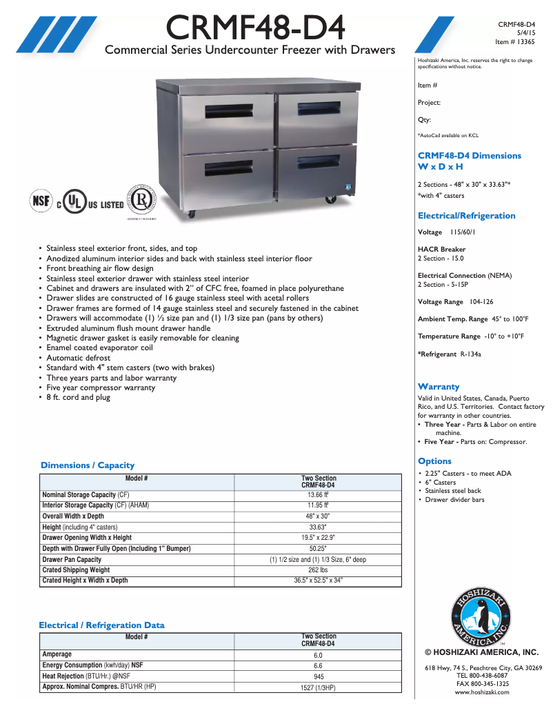 First page image of the manual for CRMF-48-D4