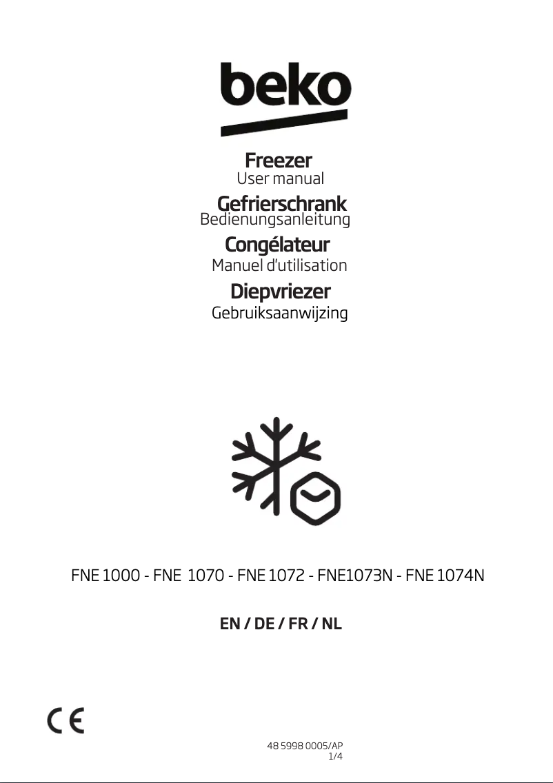 First page image of the manual for FNE1074N