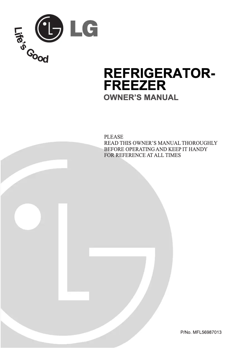 First page image of the manual for GR-V292RC