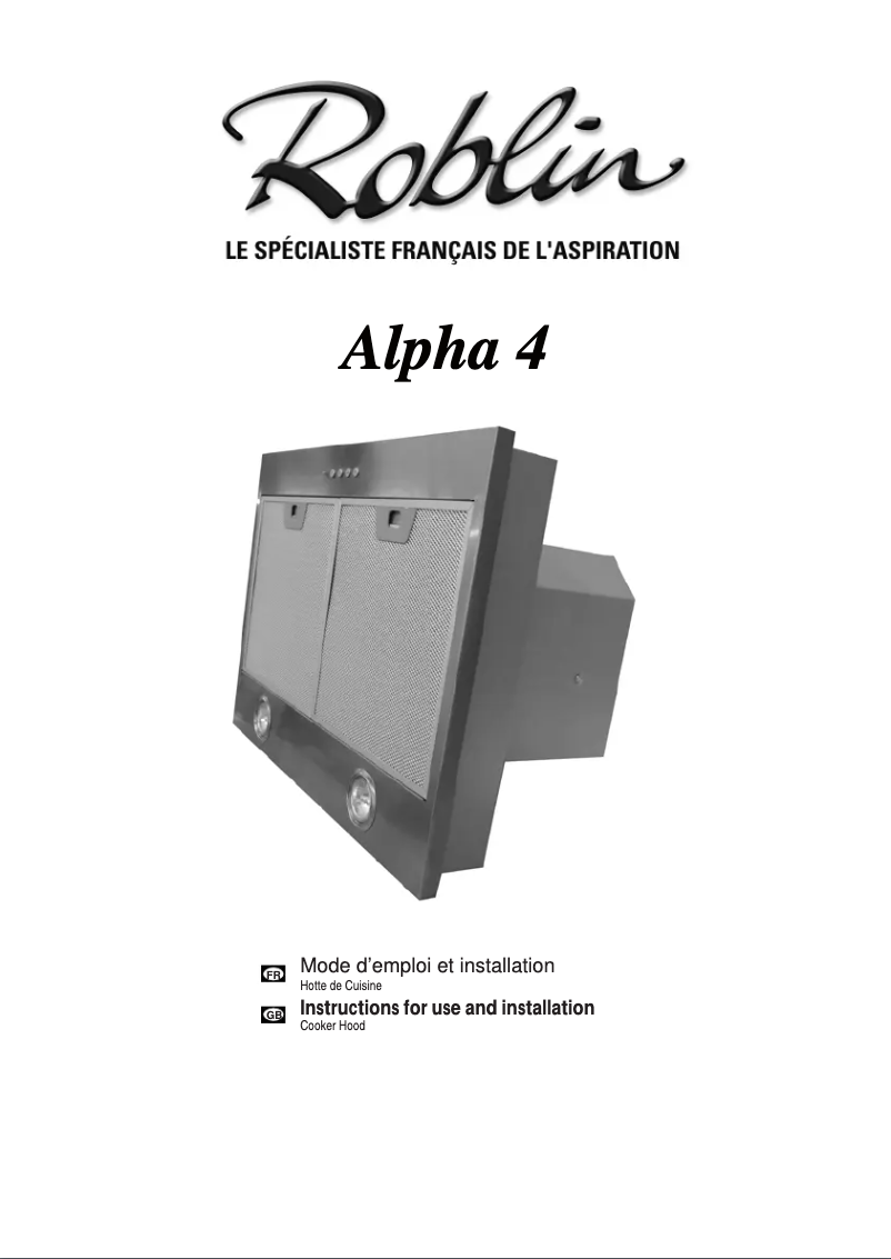 Page 1 of the manual User Manual Roblin Alpha 57