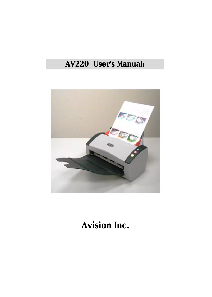 First page image of the manual for AV220