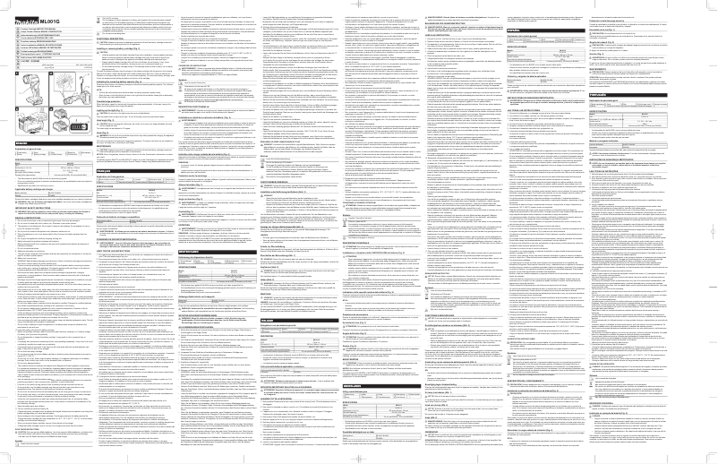 First page image of the manual for ML001G