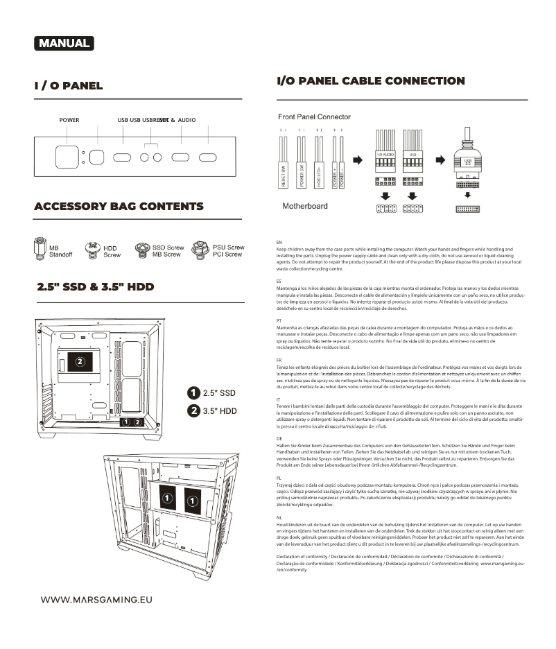 First page image of the manual for MCV3