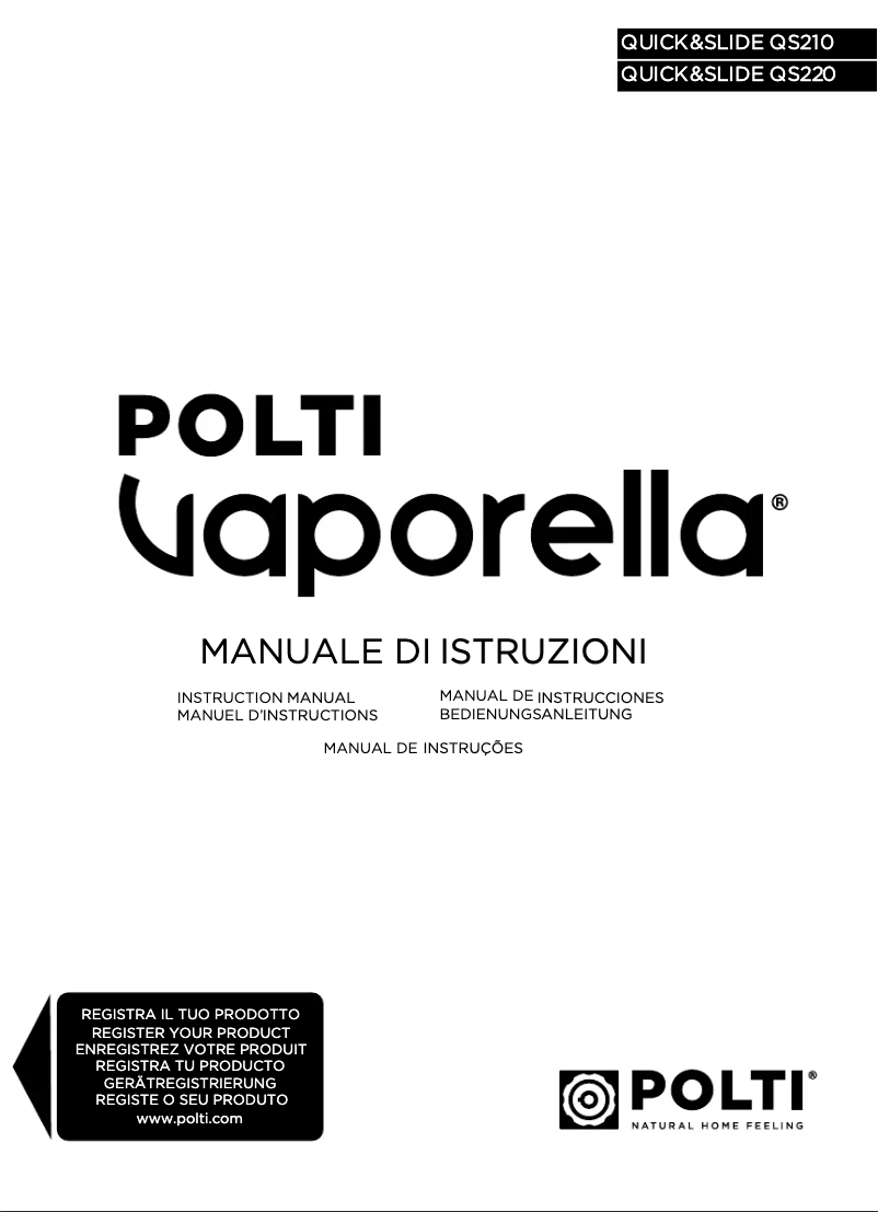 Page 1 of the manual User Manual Polti Vaporella Quick & Slide QS210