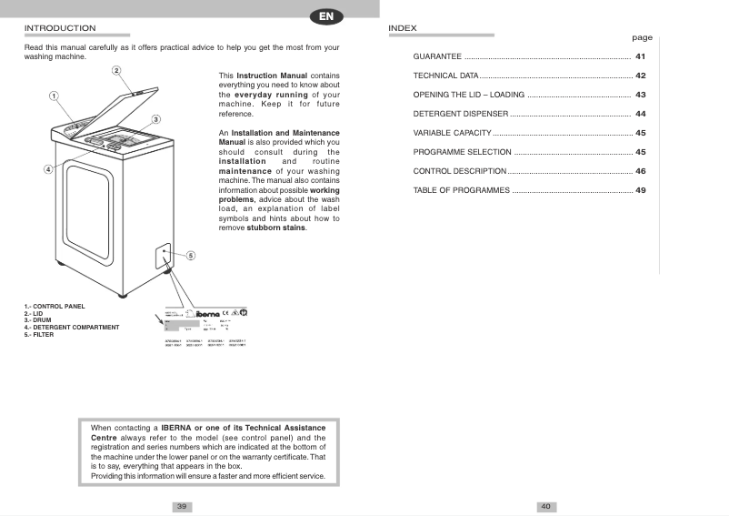 Page 1 of the manual User Manual Iberna LB ITL 1013 T