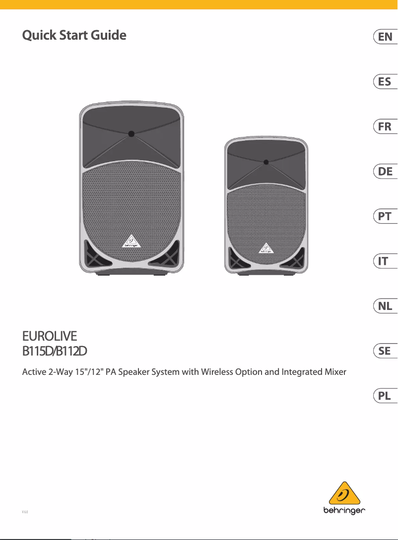 First page image of the manual for Eurolive B115D