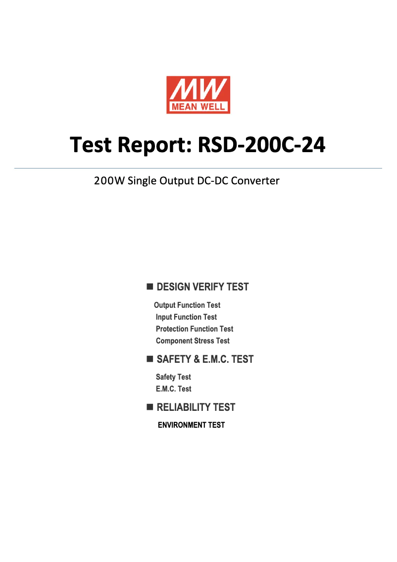 First page image of the manual for RSD-200C-24