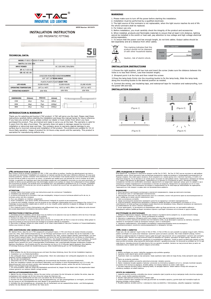 First page image of the manual for VT-8330