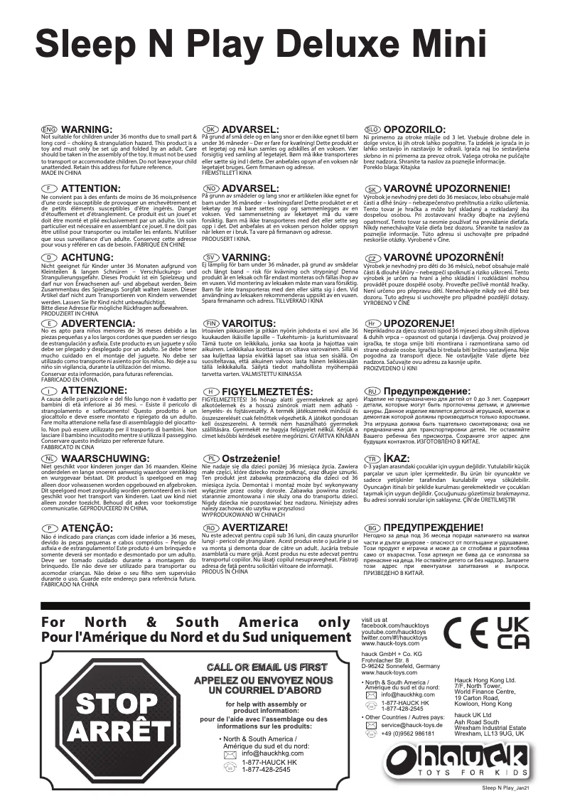 Page 1 of the manual User Manual Hauck Sleep N Play Deluxe Mini